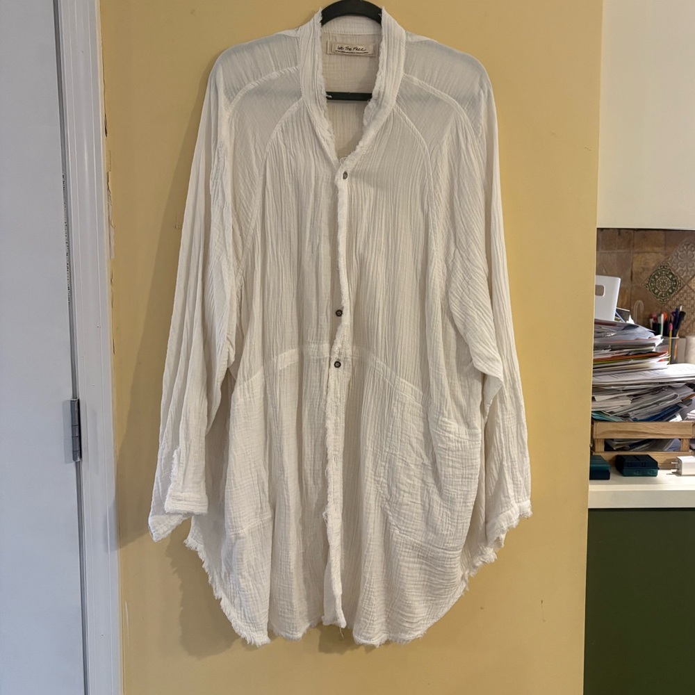 We the free women’s white cotton button up